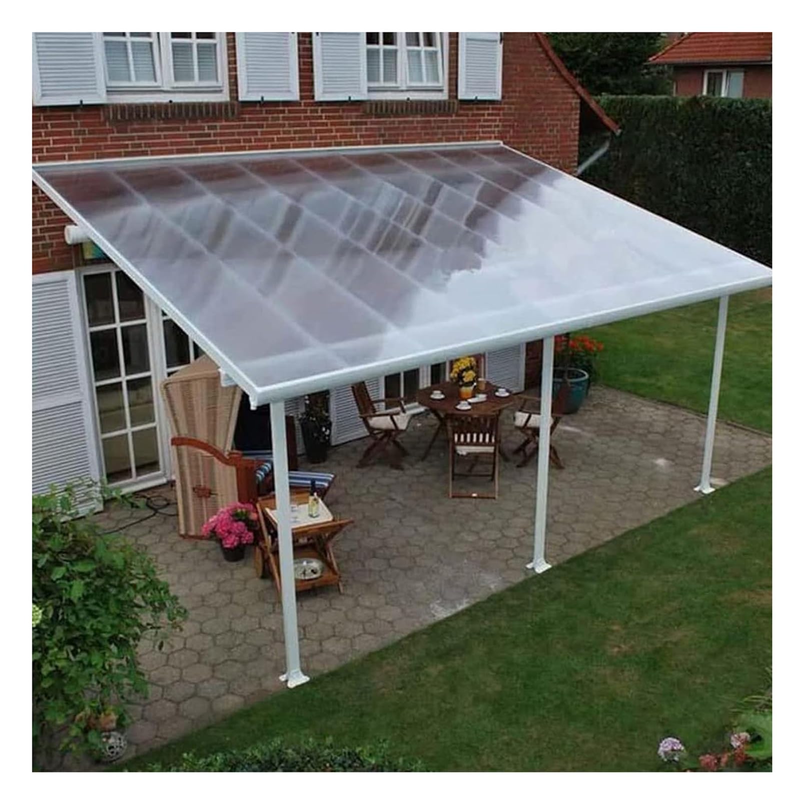 Invernadero Policarbonato, Marquesina Techo Pérgola Impermeable Transparente, Tablero Resistencia PC para Invernadero, Fácil de Cortar (1x20m/3.3x65.6ft)