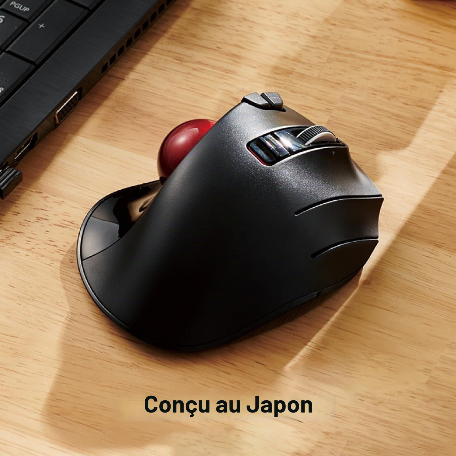 ELECOM EX-G Souris trackball USB 2,4 GHz sans Fil, Design Ergonomique, contrôle par Le Pouce, Balle de Suivi Fluide et précise, 6 Boutons programmables, défilement d'inclinaison, Souris d'ordinateur