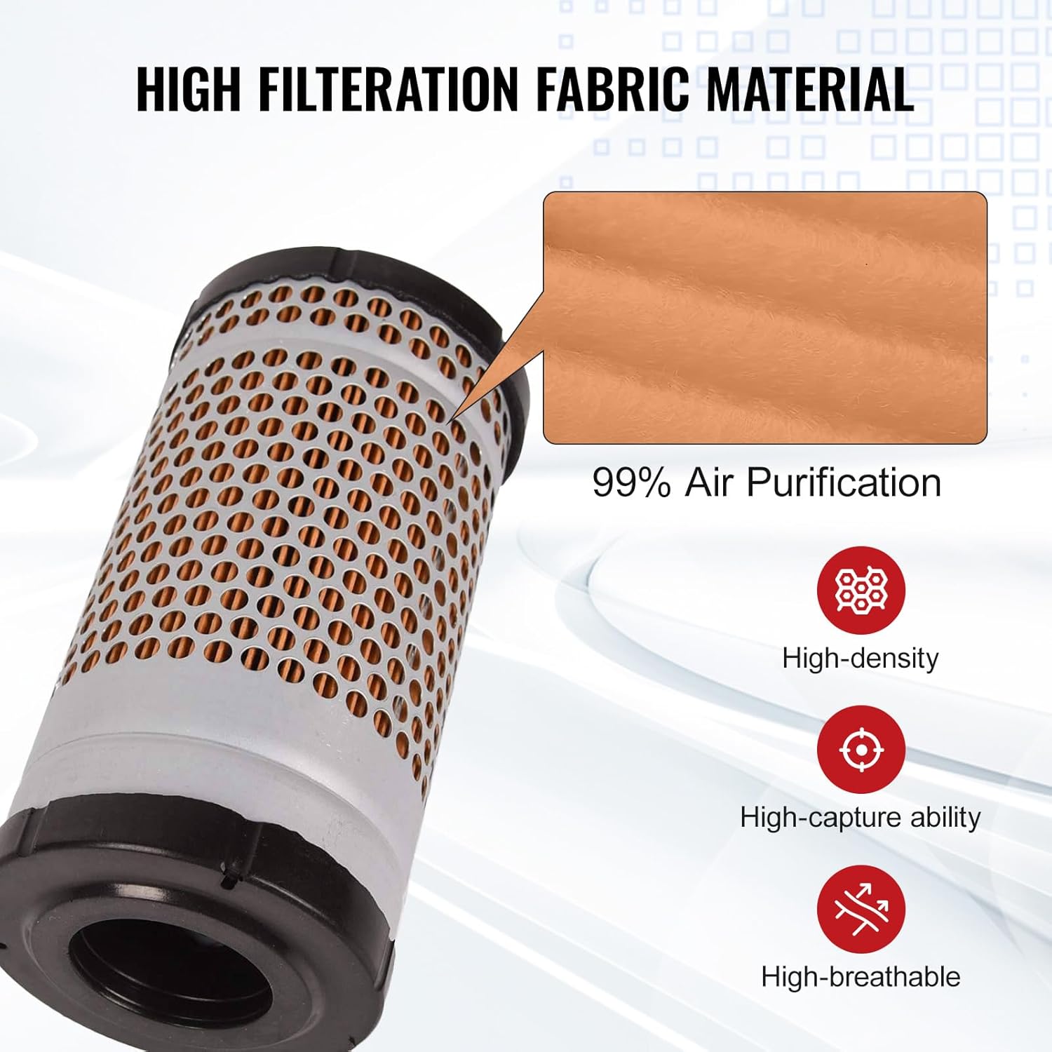6C060-99410 6C06099410 Engine Air Filter Compatible With Kubota B1700 B21 B2100 B2301 B2320 B2400 B2410 B26 B2601