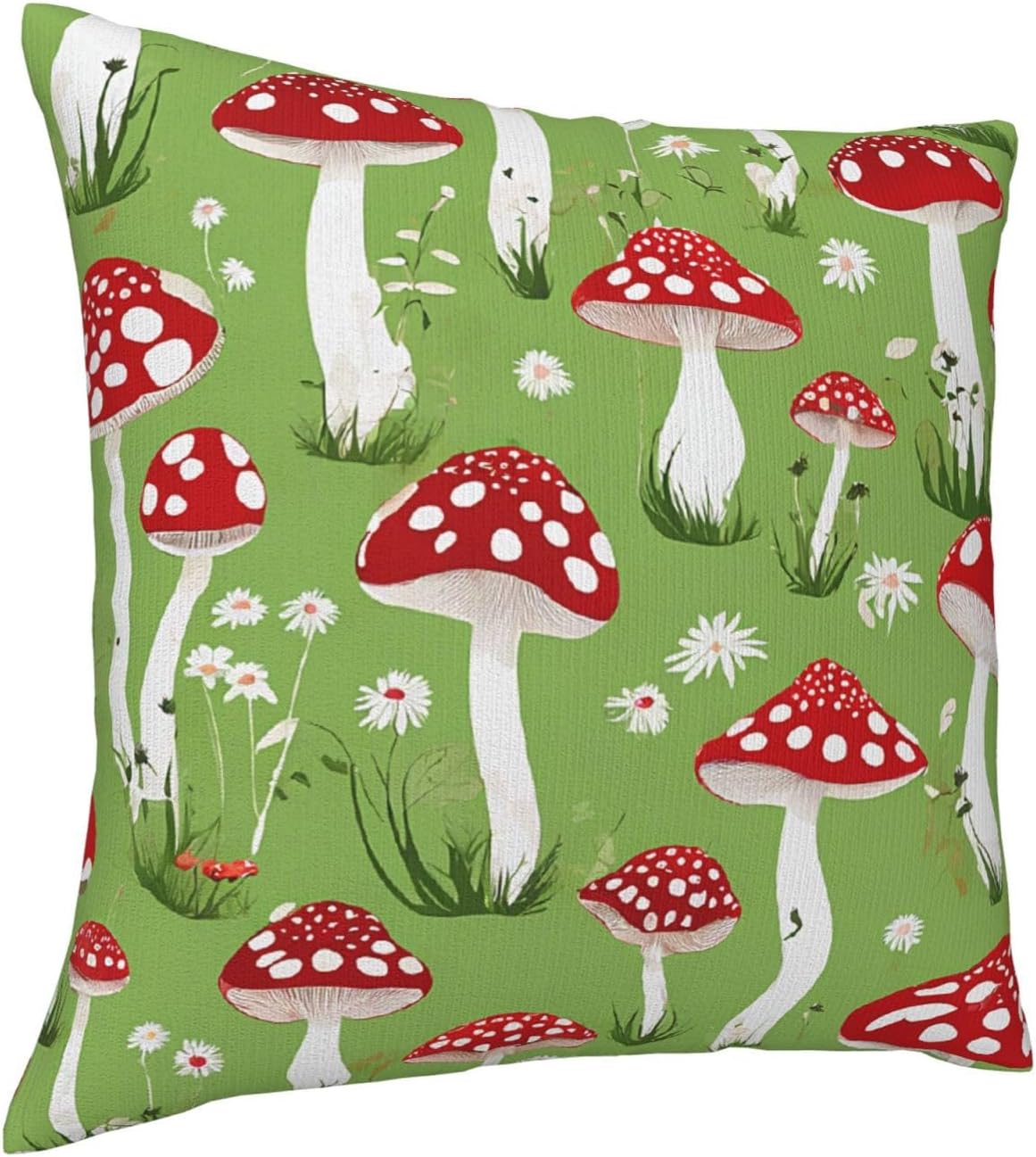 Cartoon Mushroomssoft Plush Sofa Cushion Cover with Hidden Zipper, Suitable for Sofas, Bedrooms, and Office Chairs