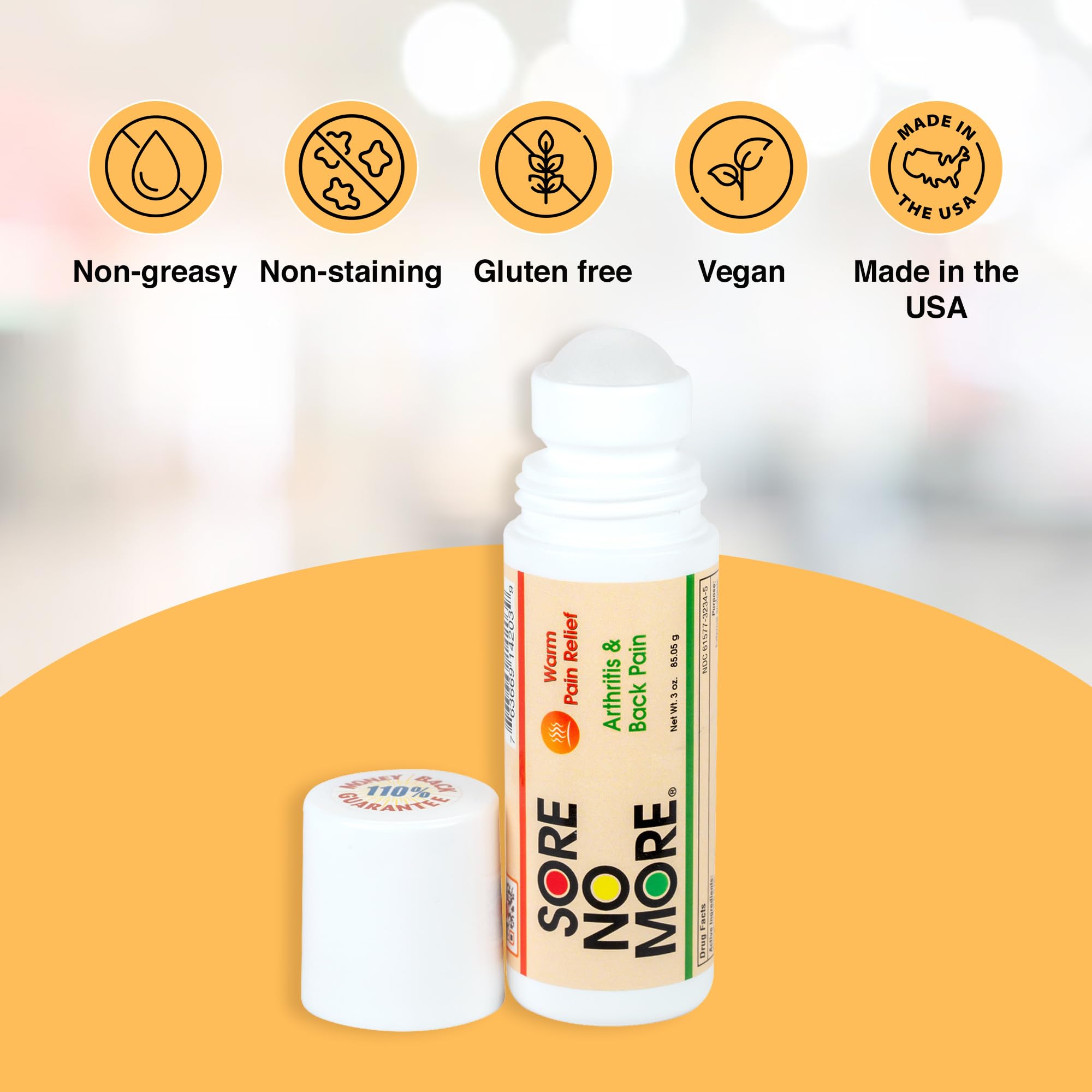 Sore No More Warm Arthritis Pain Relief Cream, Roll-On, 3oz — Amazon image 4