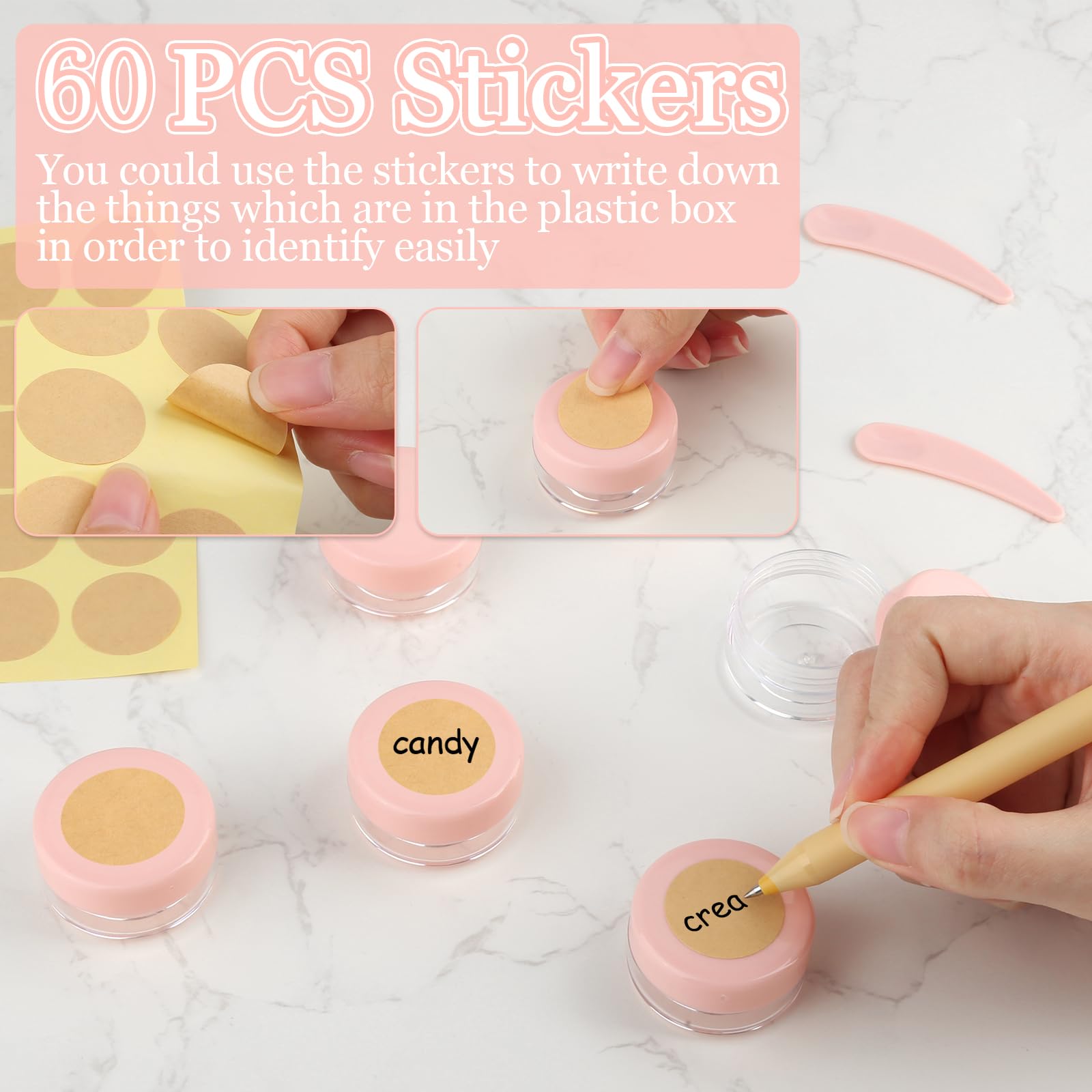 Pack of 40 Jars, 10 ml Plastic Sample Containers, Mini Transparent Empty Jar, Clear Jar, Empty Cosmetic Jar for Lotion Cream - Image 4