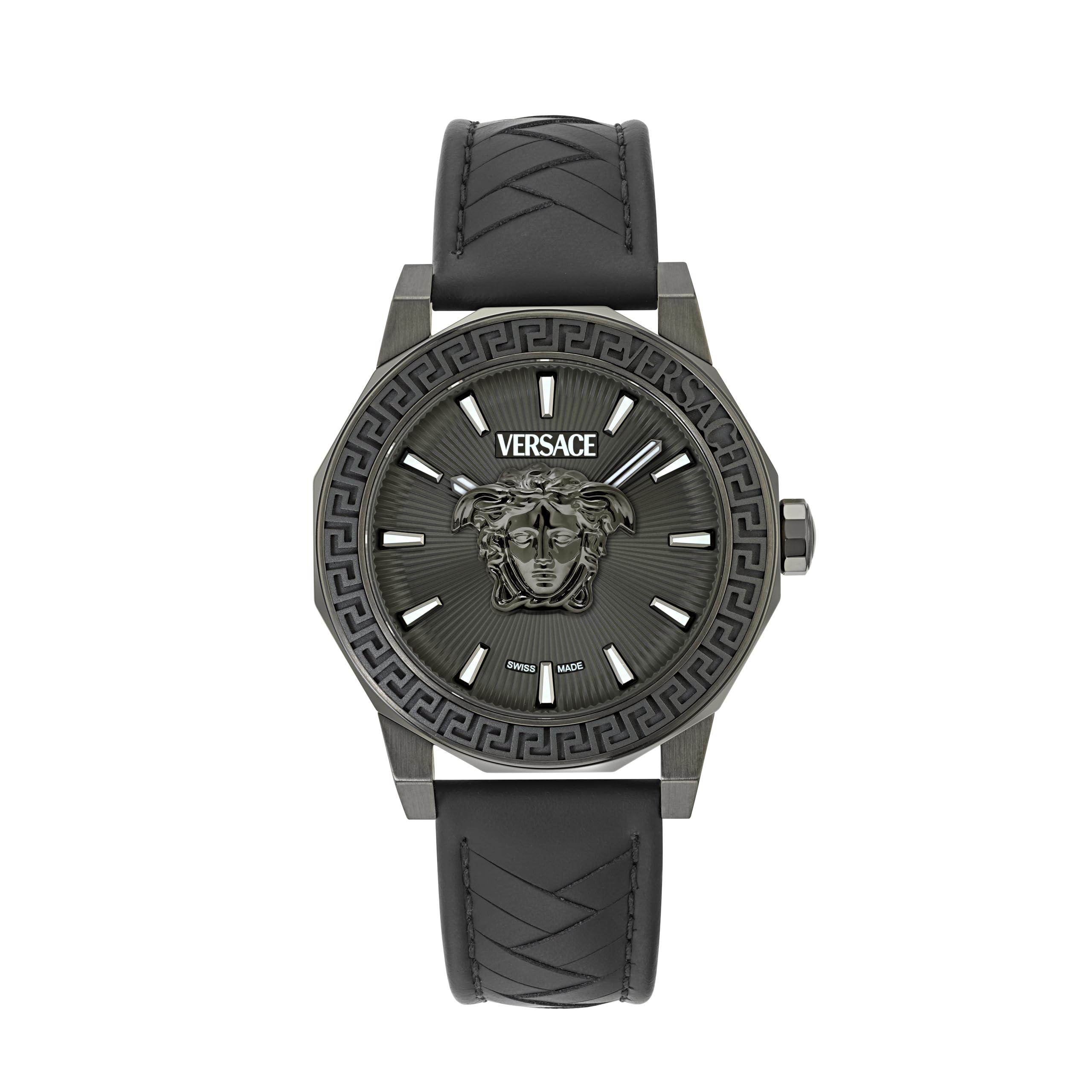 Versace Men's Analogue Swiss Quartz Watch with Leather Strap VE9I00224