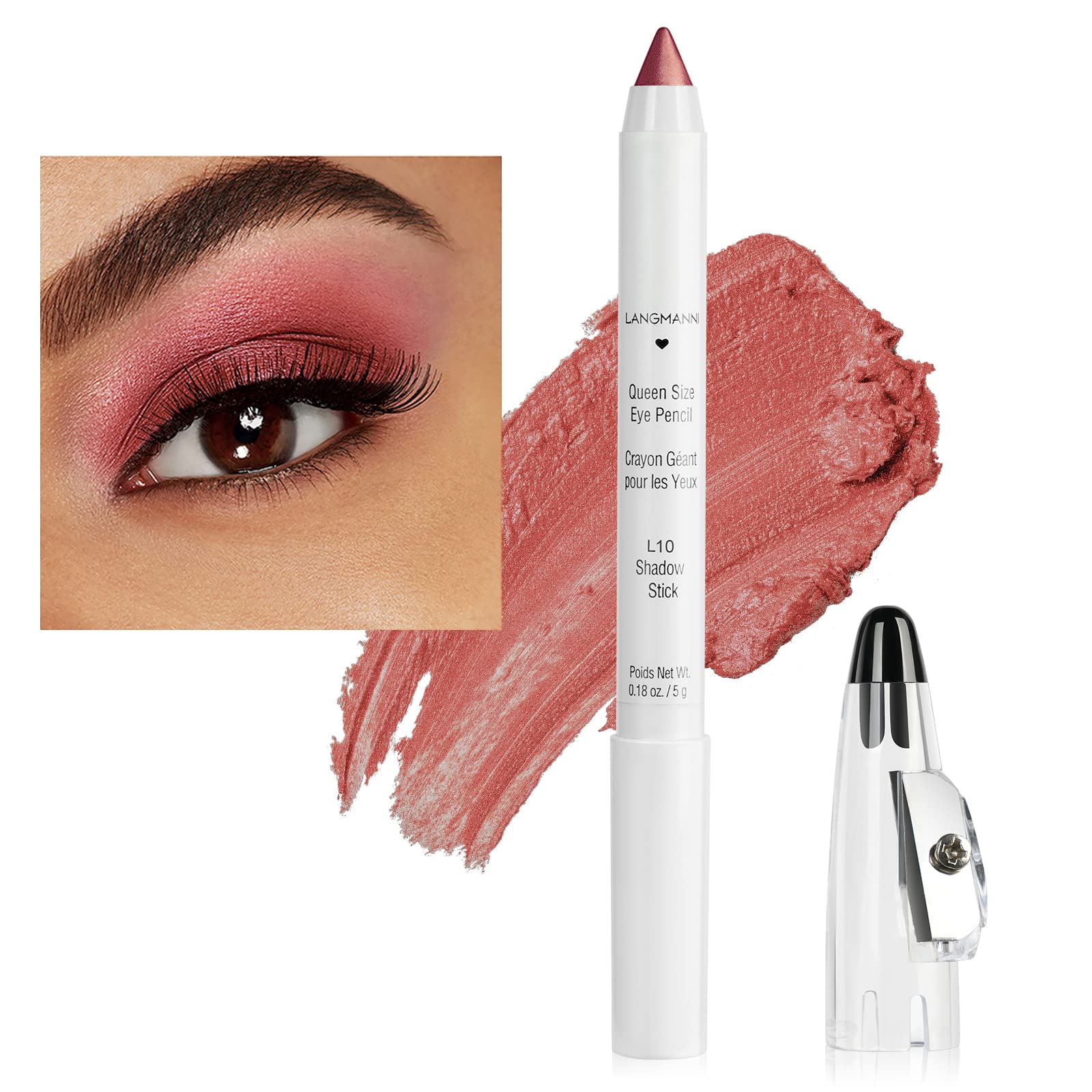 AOOWU Sombra de Ojos en Barra, Sombras de Ojos Profesionales Waterproof, Eye Shadow Altamente Pigmentada, Sombras de Ojos Brillantes Suave Duradero y Que No Florece, Crea Maquillaje Ojos con Purpurina