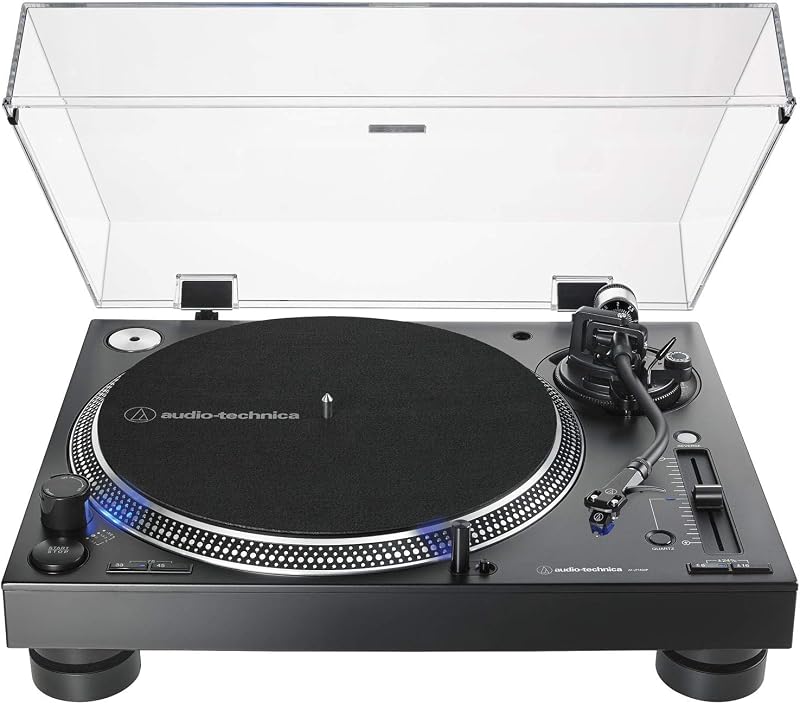 Audio-Technica AT-LP140XP-BK Tocadiscos para DJ profesional de accionamiento directo, Hi-Fi, totalmente manual, 3 velocidades, motor de alto par | Totalmente manual, 3 velocidades, motor de alto par, alta fidelidad