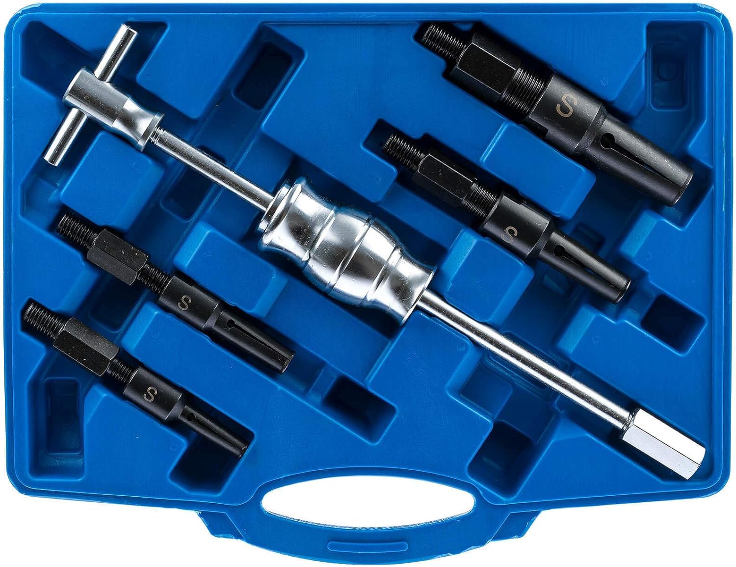 Estrattore Cuscinetti Interni con Martello a Inerzia 10-32 mm – Kit Estrattore Cuscinetti Interno – Set 4 Pinze Espansibili per Cuscinetti Ciechi – Attrezzo Meccanico Auto Moto Officina