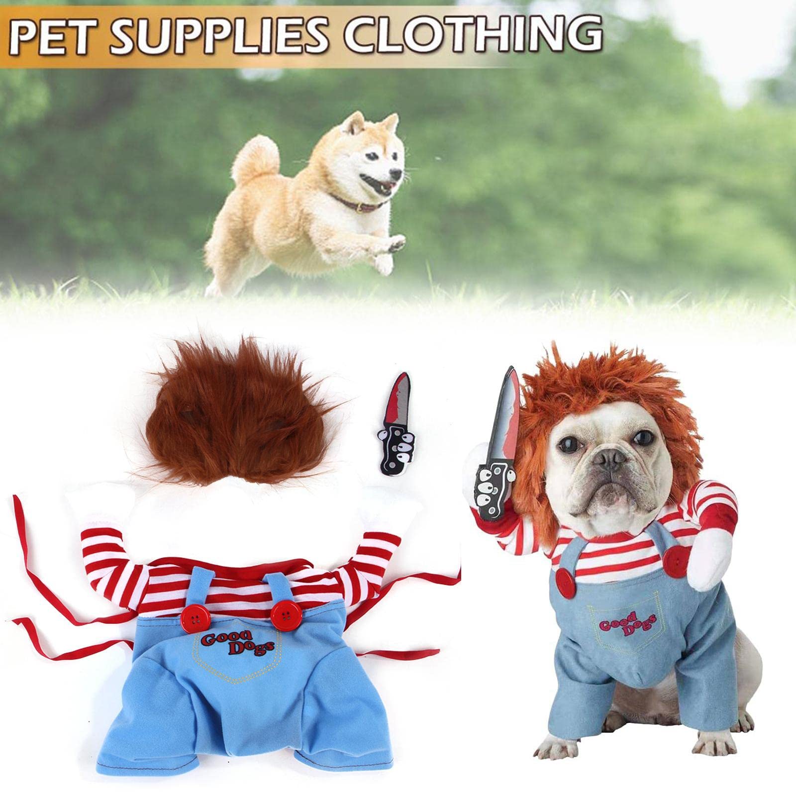 Amazon.co.jp: 犬コスチューム ハロウィン 変装 ペット用の服 ピエロ