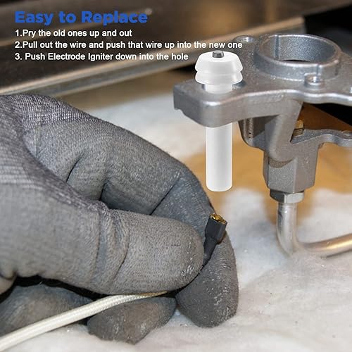 Miniatura 3 de WB13K10003 Encendedor de electrodo de chispa para horno de gas, electrodo de quemador superior FreeCat compatible con GEHotpoint, Kenmore,