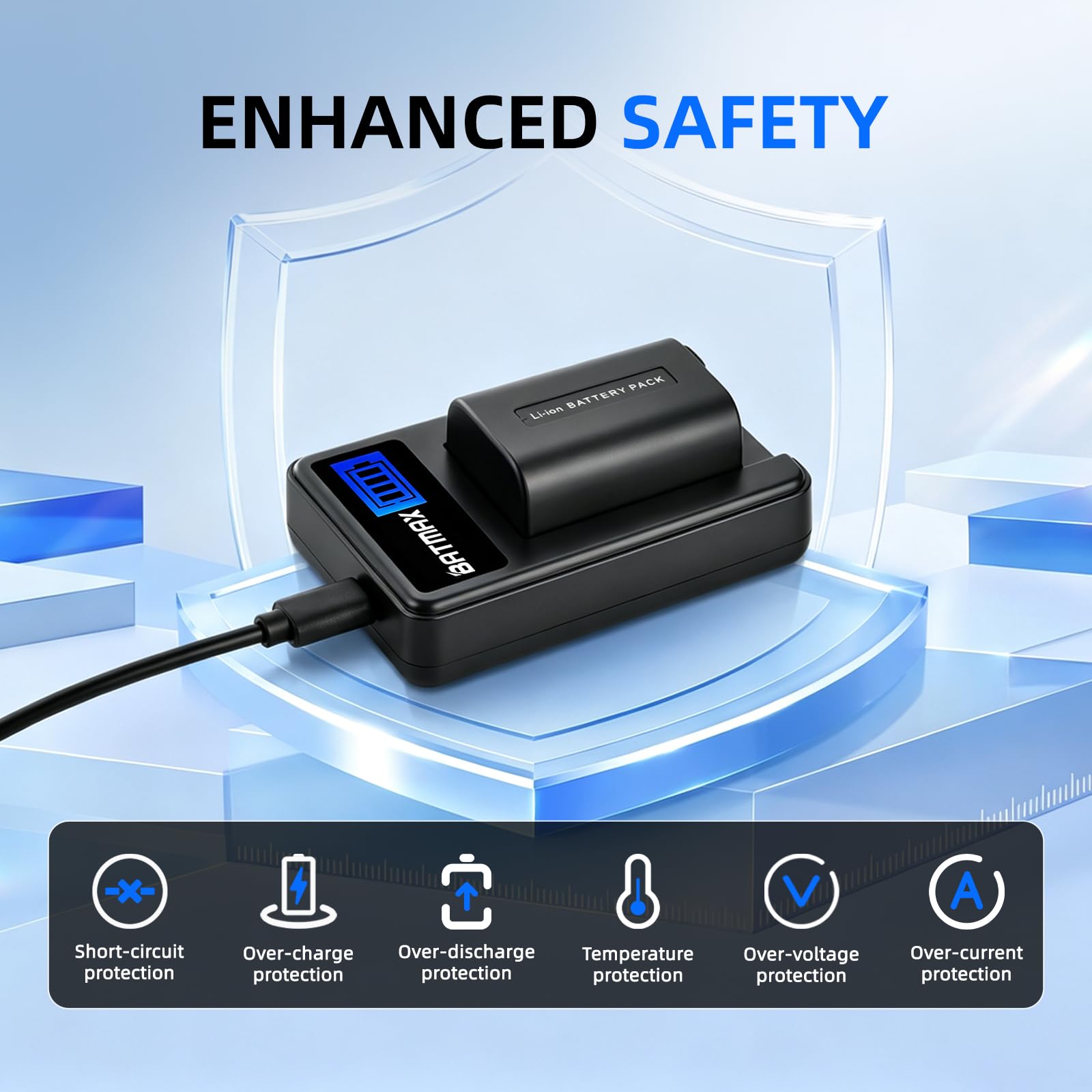 Amazon.com : Batmax 2 Packs Battery + LCD Charger for Sony NP-FV30