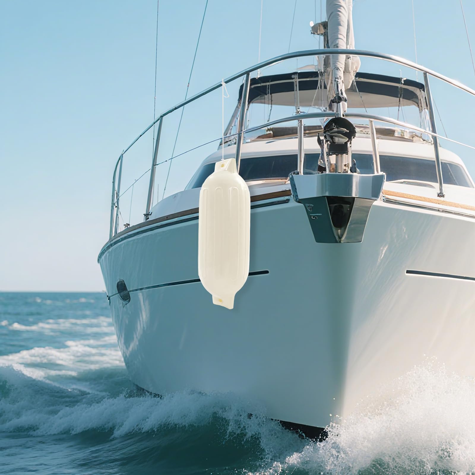 Bootsfender mit Pumpe, Schiffspuffer, Langfender Aufblasbar, Fender Boot, Bootschutz, Fender Langfender für Boot, für Kanus, Schlauchboote und Segelboote