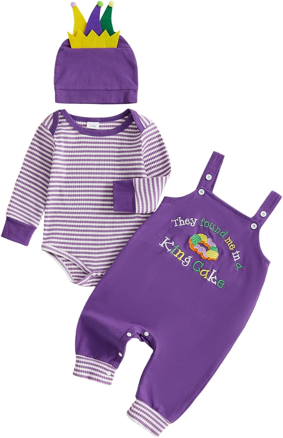 Newborn Baby Boy Valentines Outfit Stripe Long Sleeve Romper Letter Embroidery Suspender Pants Hat Clothes Set