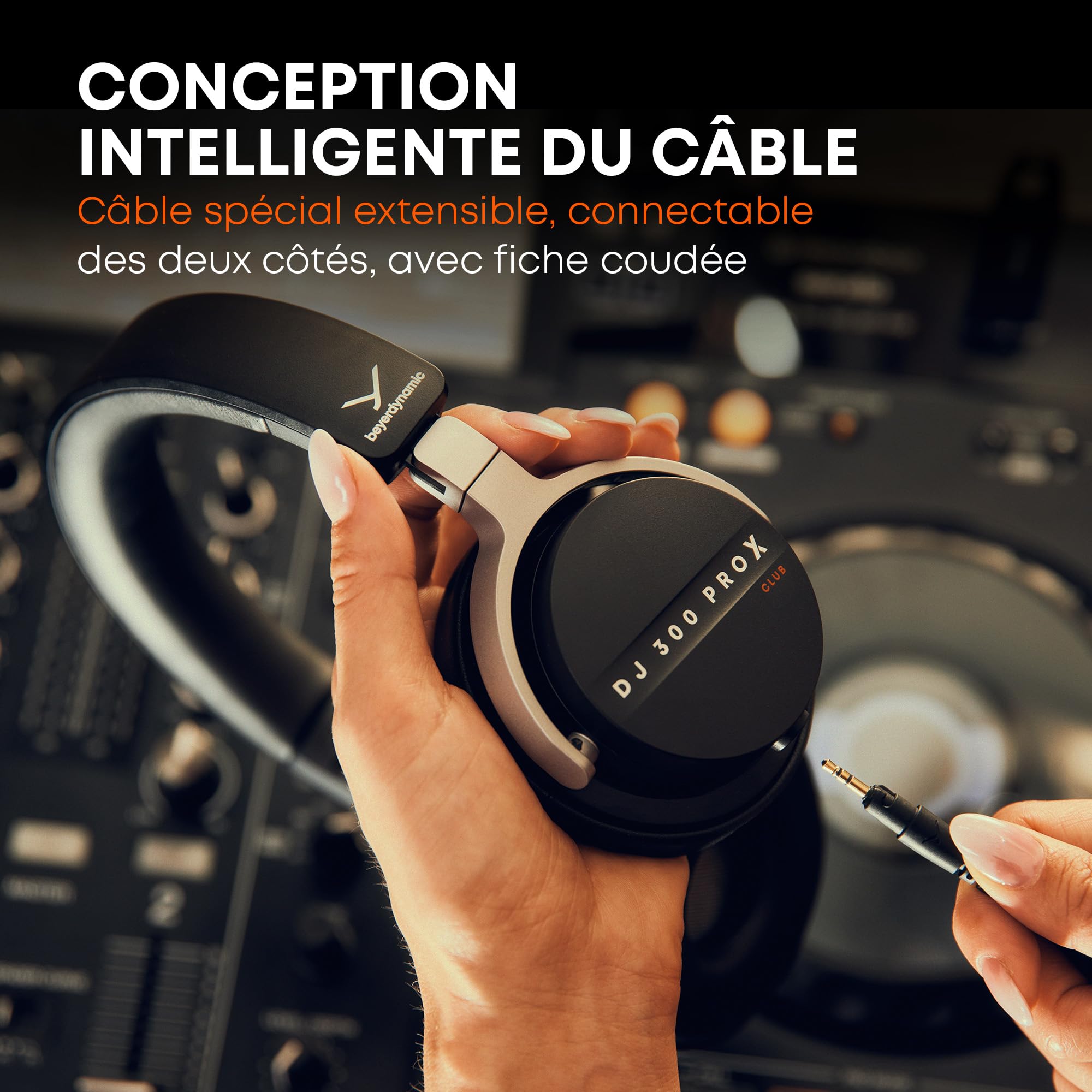 beyerdynamic DJ 300 Pro X Club Casque DJ Professionnel 2 en 1 avec Bonnets d'oreille Personnalisables et Conception fermée pour DJ Professionnels