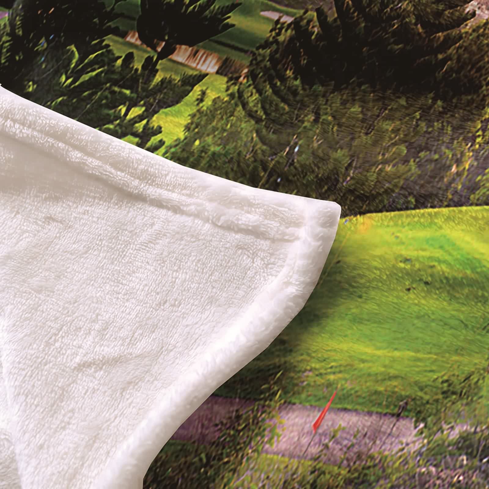 Aeici Coperta da letto soffice, grande coperta verde in flanella prato, tramonto 171 x 200 cm, per viaggi e campeggio