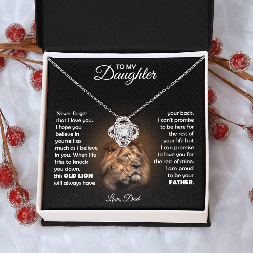 To My Beautiful Daughter Necklace from Mom & Dad | Cubic Zirconia Pendant with Heartfelt Message Card & Gift Box | Daughter Birthday, Graduation, Christmas Jewelry Gift from Parents