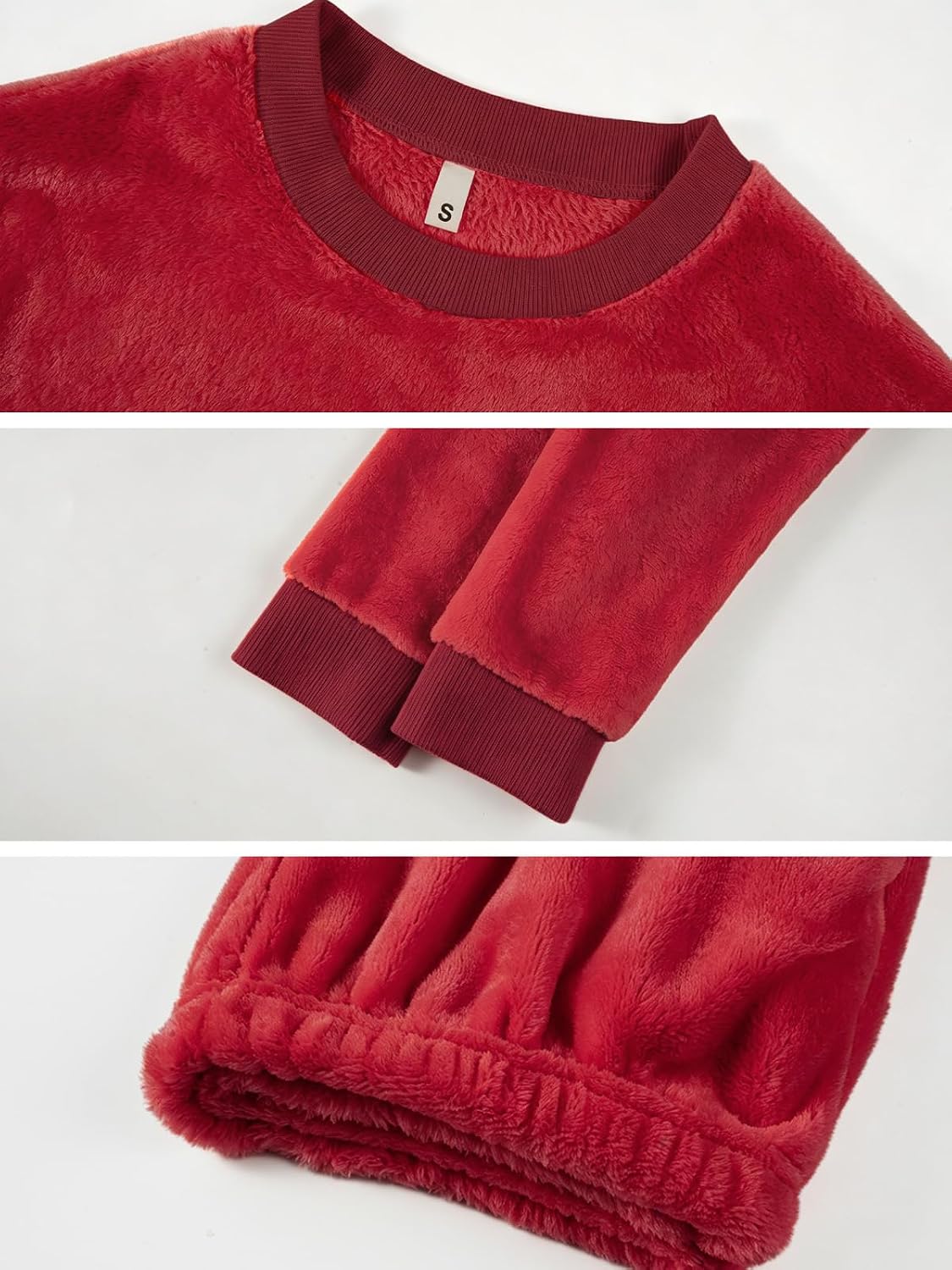 Pajamas Sets for Women Soft Comfy Fluffy Pajama Fleece Pullover Ribbed Pjs Warm Plush Lounge Sleepwear image 5