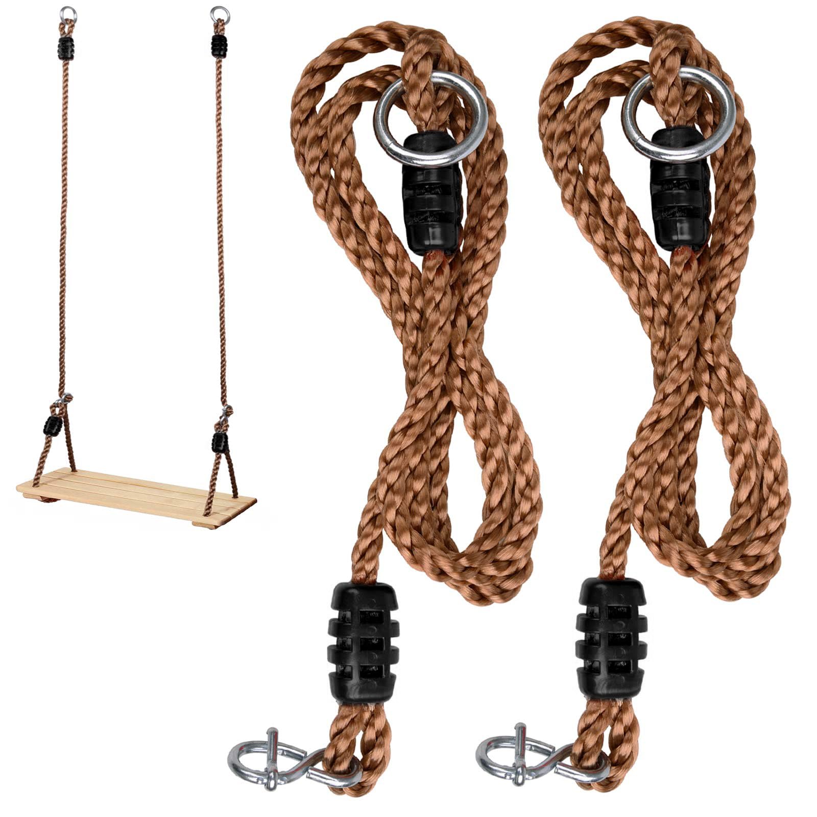 2 Piezas Cuerdas de Columpio Ajustables, 1.8 M Cuerdas de Extensión de Columpio, Flexibles Ajustables para Columpioes de Árbol Columpioes, Fácil de Instalar, para Hamacas, Columpios