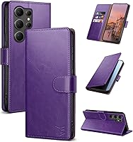 Vista 21 de SUANPOT - Funda tipo cartera para Samsung Galaxy S23 Ultra con bloqueo RFID, soporte para tarjetas de crédito, funda protectora de PU Leather