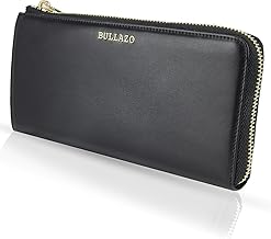 GALANO CLASSIC Precious ladies' wallet made of genuine leather with zipper mobile phone pocket many card holders | Large wallet ladies wallet wallet real leather large elegant | black