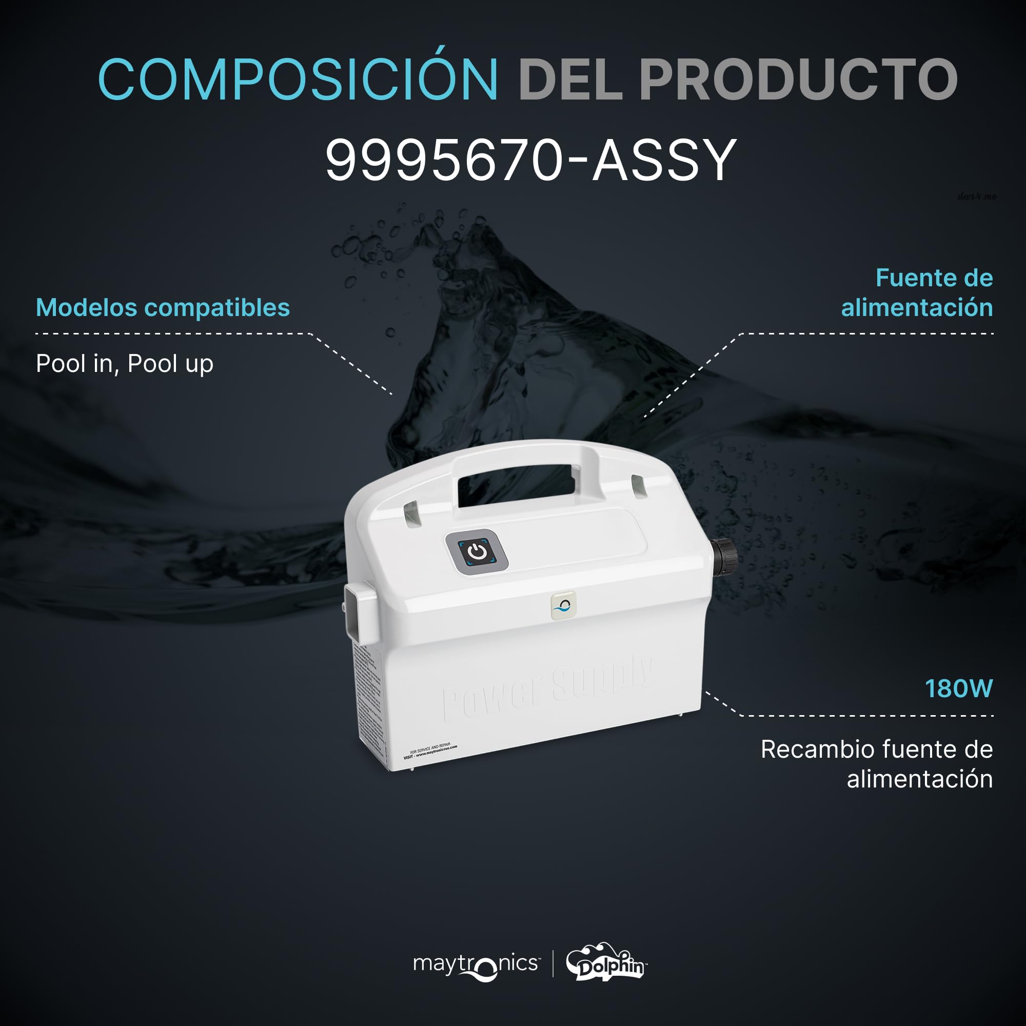 Dolphin Piezas de Recambio Originales - Fuente alimentación básica - Ref. Maytronics: 9995670-ASSY