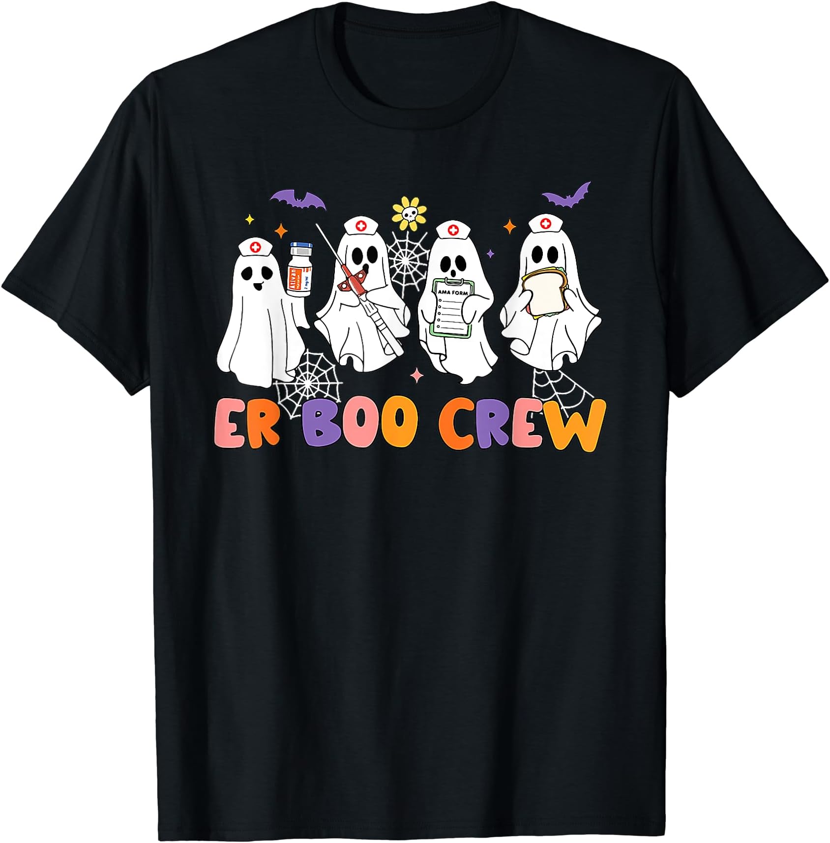Halloween ER Nurse ER Boo Crew Funny ER Ed Nurse Tech T-Shirt