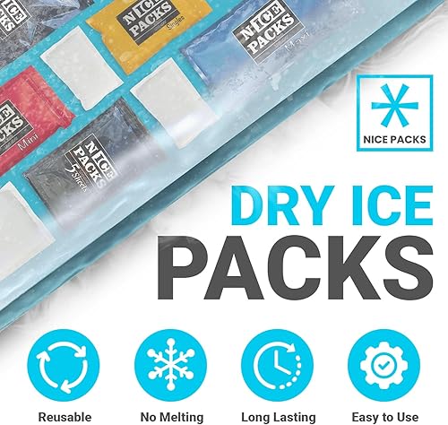 Miniatura 10 de Nice Packs Hielo Seco para Enfriadores  Lonchera  Hielo Seco para Envío de Alimentos Congelados  Bolsas de Hielo para Niños  Bolsas de Hielo