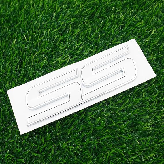 3Pc Front Door SS Emblem 3D Badge Sticker Nameplates Replacement for 2006-2010 Impala Equinox HHR Carlo SSR Trailblazer 15211285 Origianl Size (White)