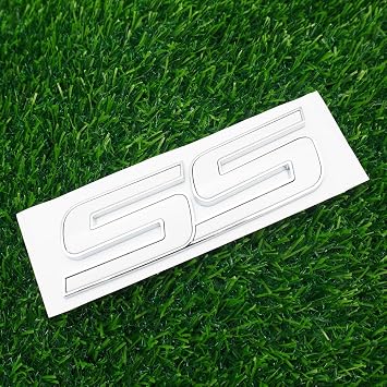 3Pc Front Door SS Emblem 3D Badge Sticker Nameplates Replacement for 2006-2010 Impala Equinox HHR Carlo SSR Trailblazer 15211285 Origianl Size (White)