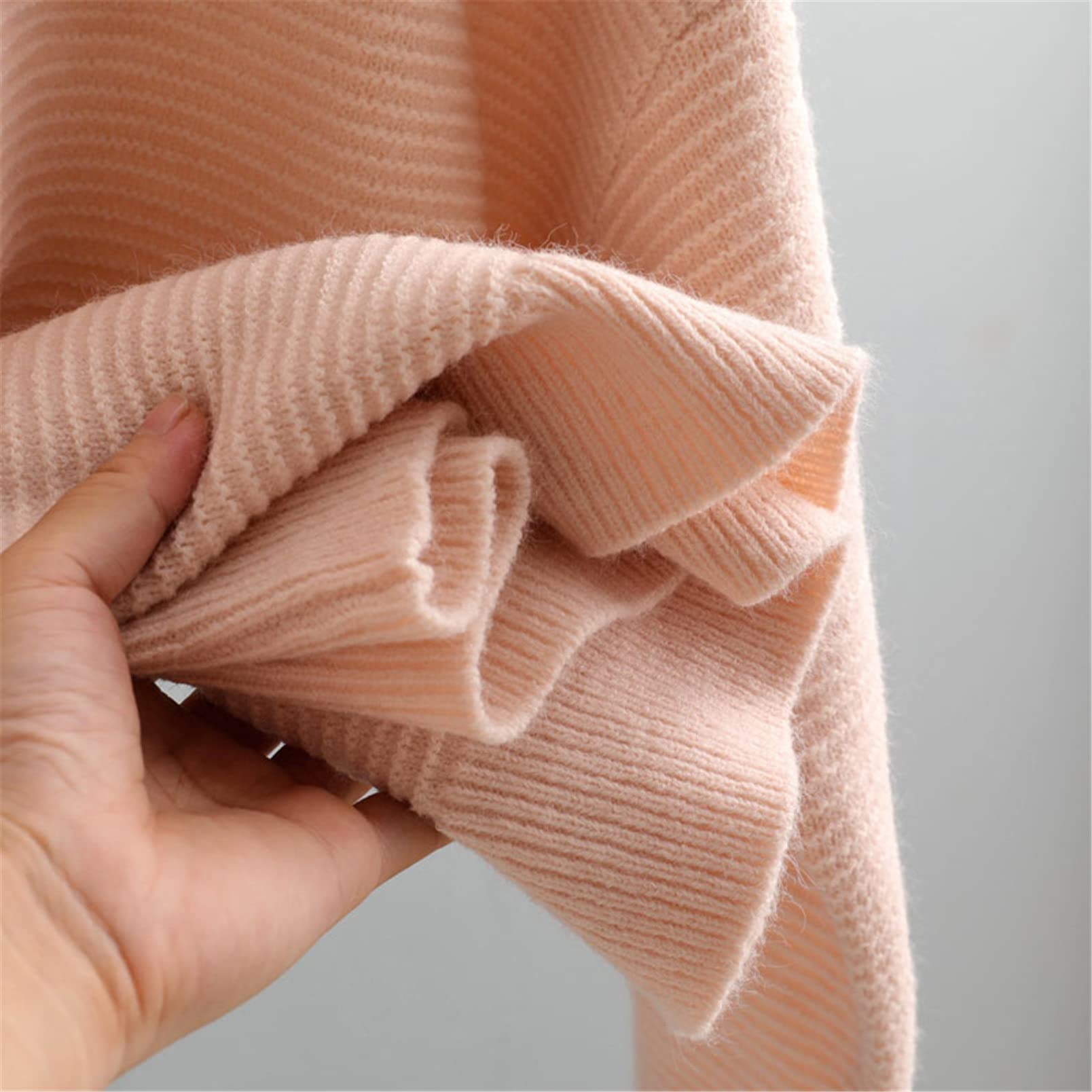 Kobiety golf oversize kaszmirowy sweter swetry damskie luźne skręcone długie rękawy dzianinowe swetry top, Czerwony, Rozmiar uniwersalny