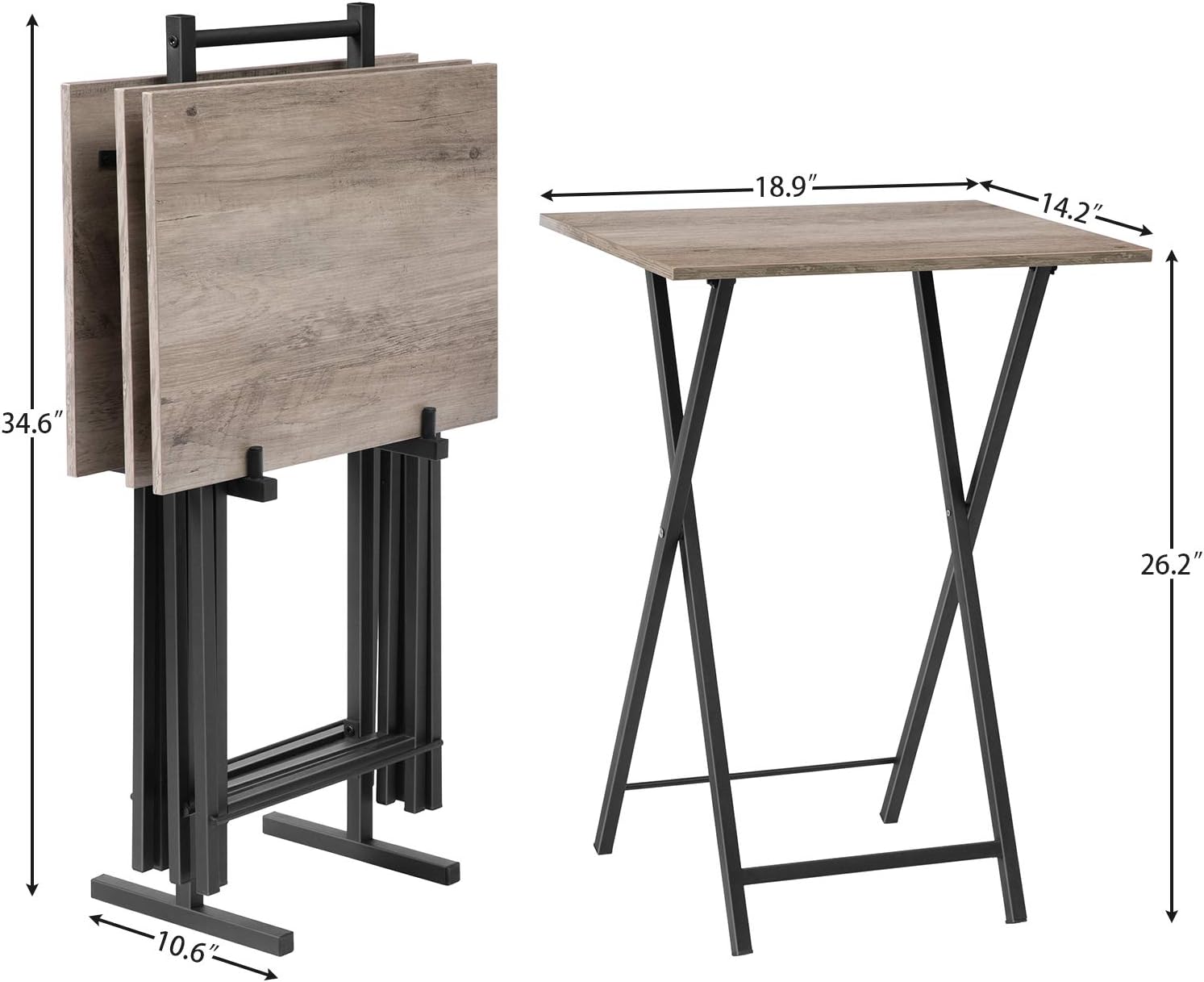 Review HOOBRO Folding TV Tray Tables, Set of 4 TV Trays with Storage Rack, Industrial Side Table for Eating at Couch, Foldable Snack Table for Small Space, Easy Assembly, Rustic Brown and Black BF50BZ01 Best Quality 🔥 HOOBRO Folding TV Tray Tables, Set of 4 TV Trays with Storage Rack, Industrial Side Table for Eating at Couch, Foldable Snack Table for Small Space, Easy Assembly, Rustic Brown and Black BF50BZ01