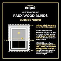 Vista 9 de Eclipse Persianas de madera falsa de 2 pulgadas, 72.4 cm x 121.9 cm en blanco - Persianas sin cordón, Certificadas como seguras para niños
