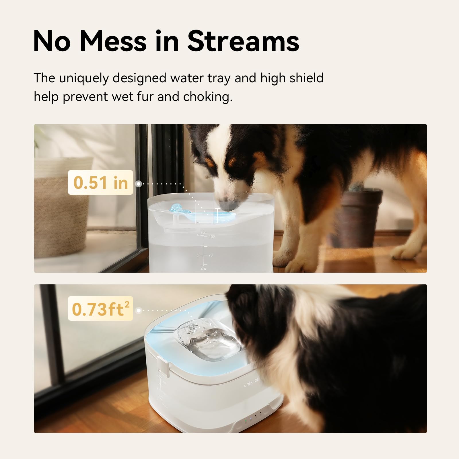 Pet Supplies : Cheerble Pumpless Dog Water Elfin Fountain