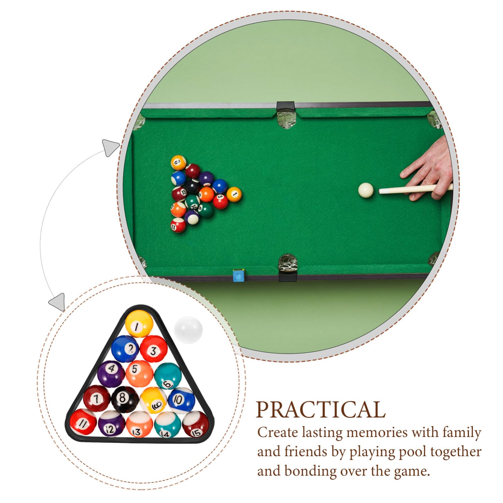 Toddmomy 16Er Mini Harz Billardkugeln 1.26 Zoll Pool Bälle Set Mit Billardständer Verschleißfest Für Billardtisch Training Und Partyspiele
