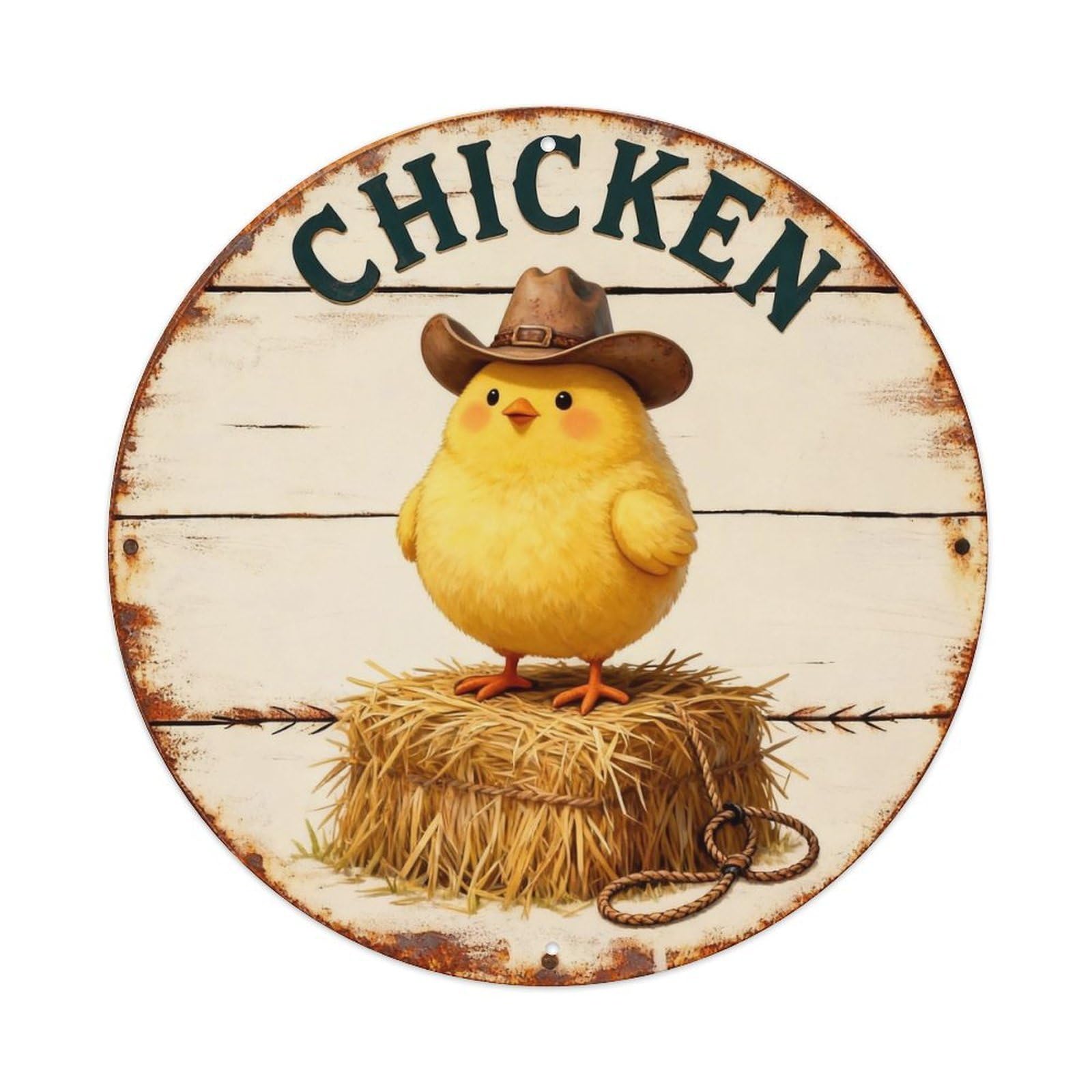 Chicken Sign Metal Tin Sign Plaque