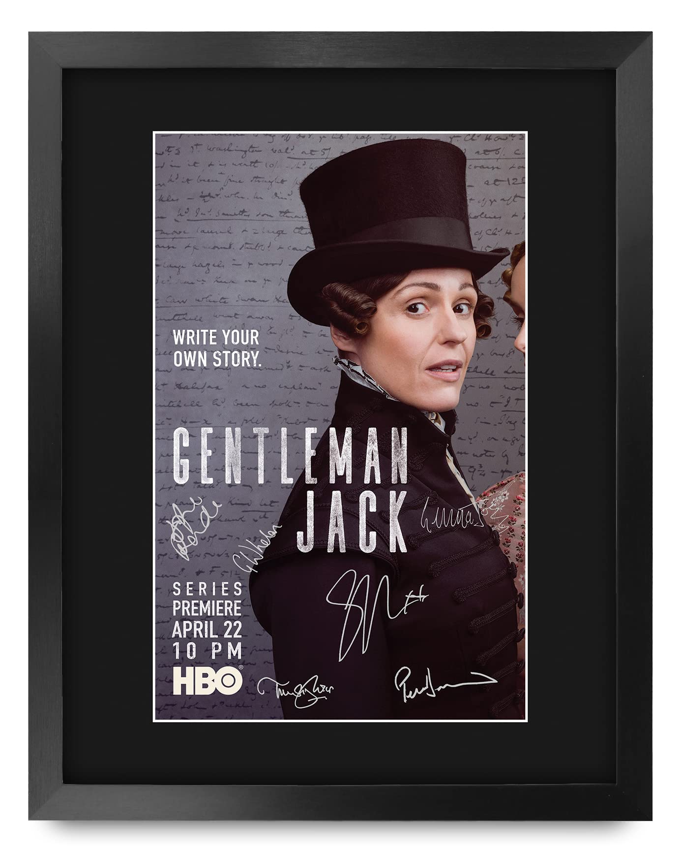 HWC Trading Framed 11" x 14" Print - Gentleman Jack The Cast Suranne Jones Sophie Rundle Gifts Mounted Printed Signed Autograph Picture for TV Memorabilia Fans