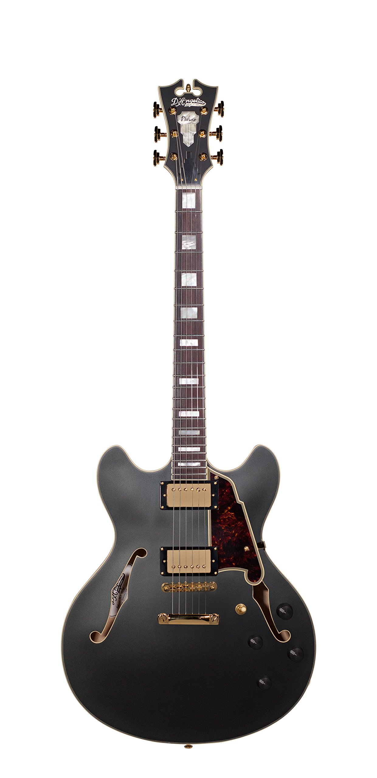 D'Angelico Deluxe DC Semi-Hollow Electric Guitar - Matte Midnight