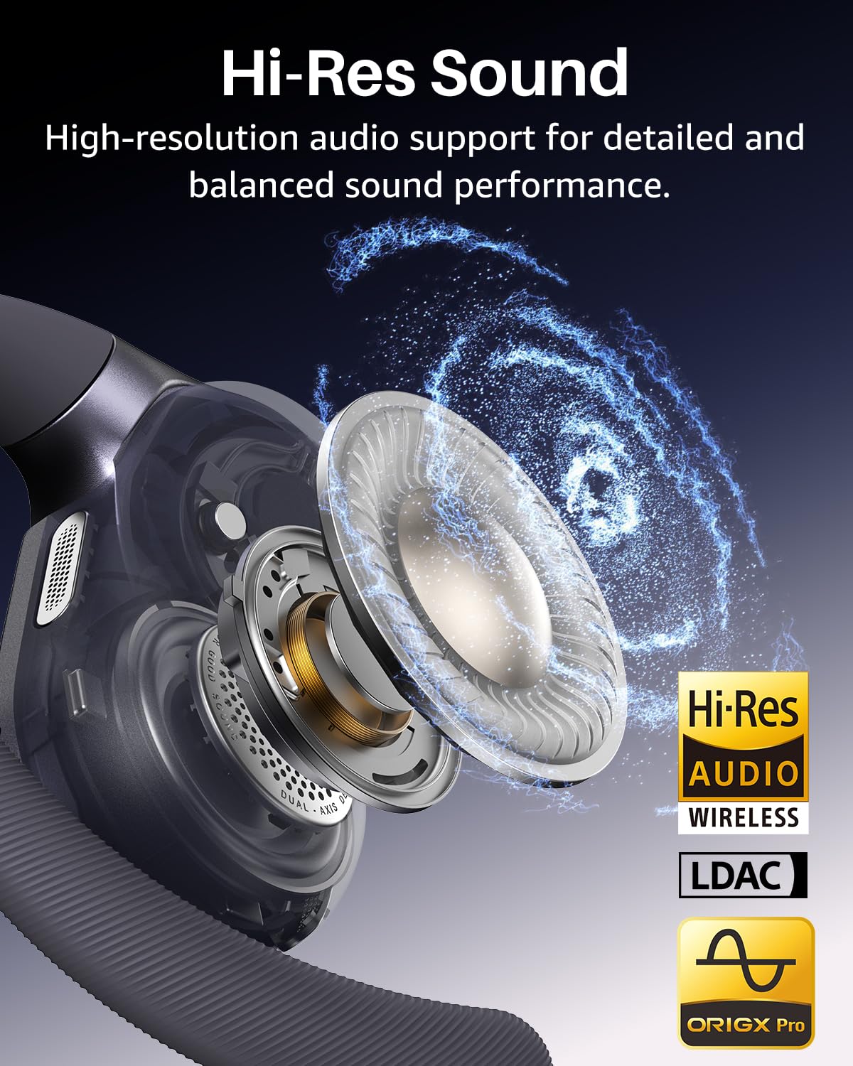 TOZO Open X2 Pro Open-Ear Kopfhörer, Smart Display, LDAC Hi-Res Audio, KI | 15,4-mm Treiber, Gyro Spatial Audio, Dual-Axis Open Fit Design, Bluetooth 6.0, KI-Übersetzung, 35 Std. Akku, IPX7