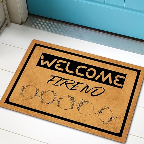 Miniatura 10 de Divertido tapete de bienvenida para puerta delantera, entrada interior, con texto en inglés "Welcome Hope You Brought Whiskey", tapete personalizado
