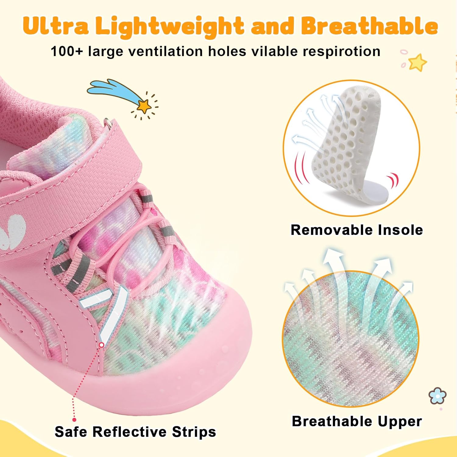 FEETCITY Wide Baby Shoes Boys Girls Baby Barefoot Shoes Breathable Infant Walking Shoe Crib Sock Shoe Toddler Sneakers Flexible - Image 5