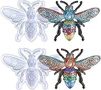 Wehous 2PCS Large Bee Silicone Resin Molds - 3D Vivid Bee Shape for Epoxy Crafts, Jewelry Pendants, Cake Fondant & Wall Ornaments