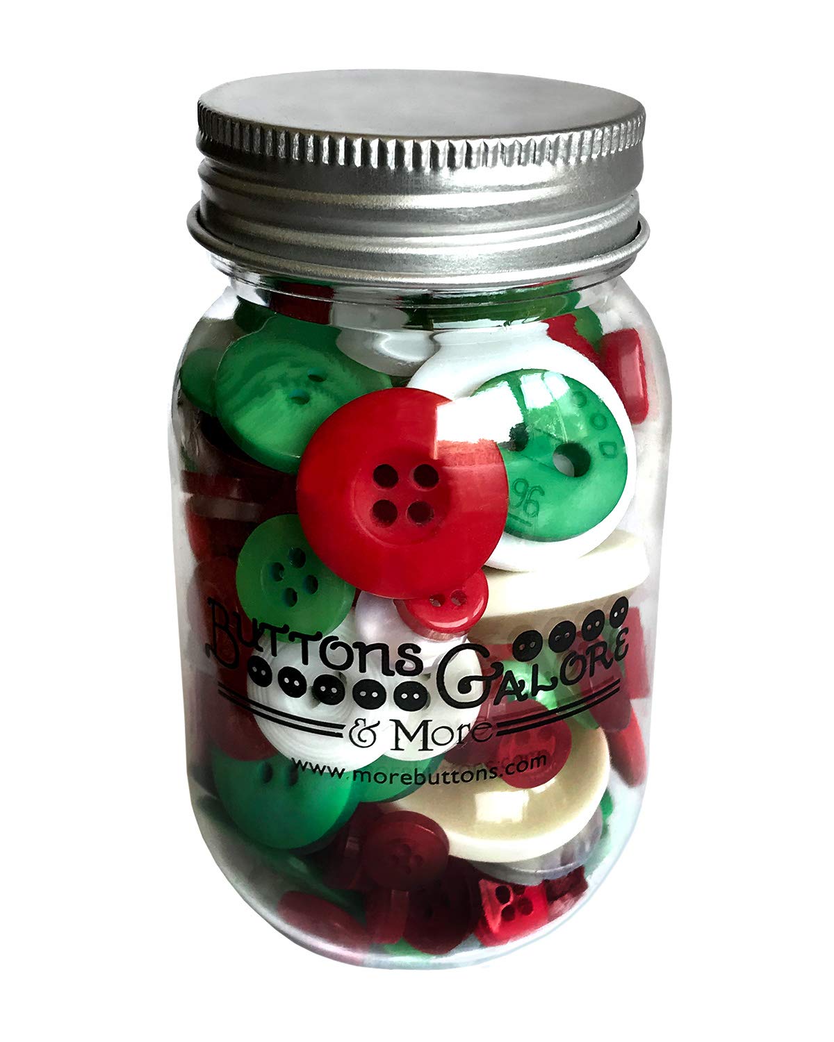 Buttons Galore Christmas Button Mason Jars, Multicolor