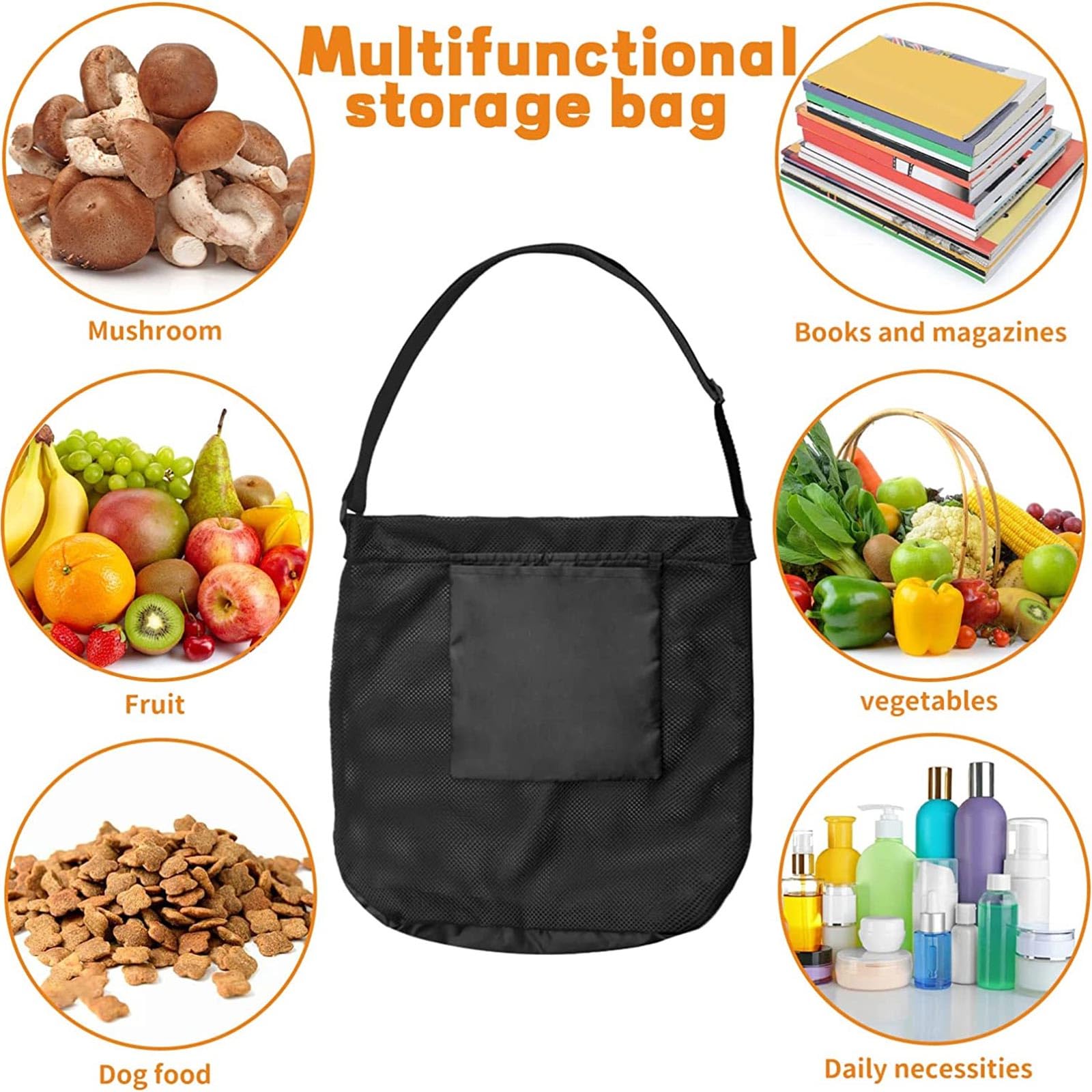 Muzrunq Futtertasche – Großer Klappbarer Netzbeutel Für Pilze, Beeren & Garten