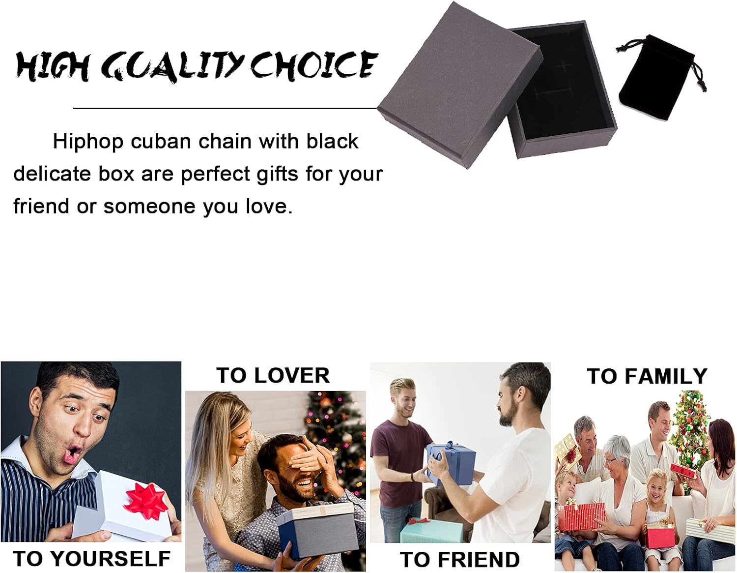 Saintda Mens Cuban Link Chain Iced Out Silver Miami Cuban Necklace Bling Diamond Chain Hip Hop Jewelry with Gift Box for Women - Image 4