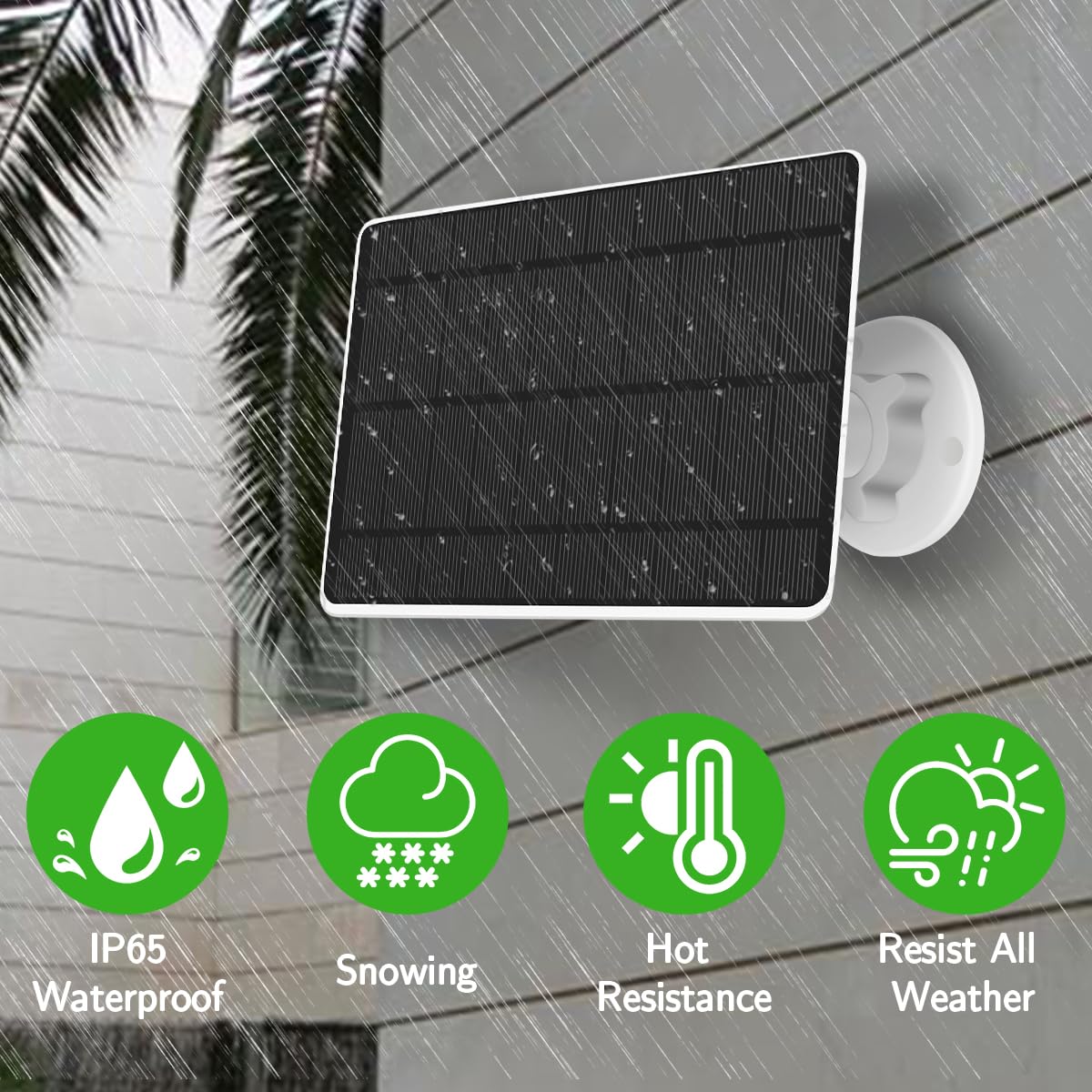 Security panel słoneczny (5 W), kompatybilny z EufyCam, panel słoneczny 5 V ze złączem USB-C, adapter micro USB, IP65, odporny na warunki atmosferyczne, do monitorowania zewnętrznego i ładowania