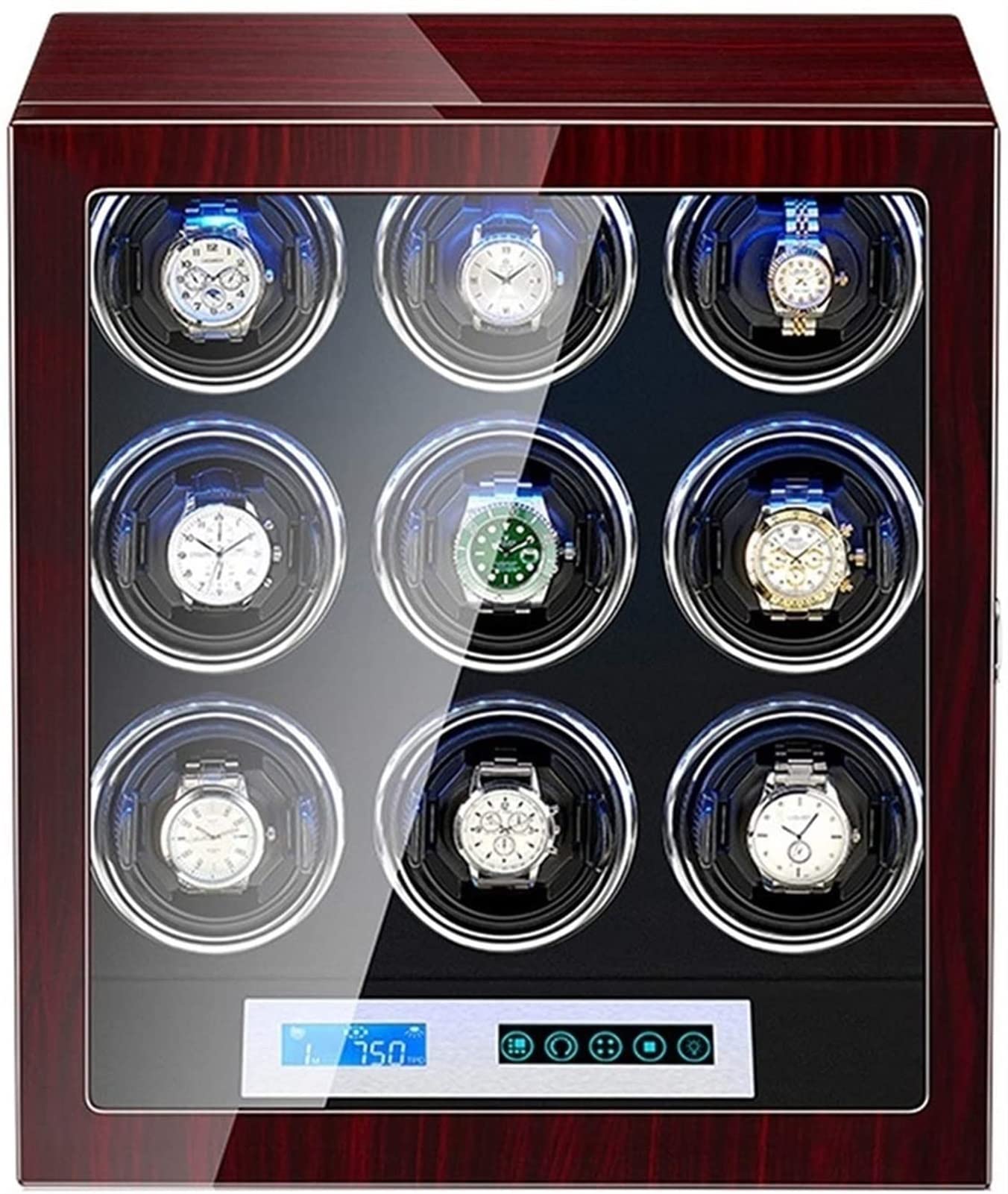 CGCSYZ Automatic Watch Winder Box Built-in Illumination Silent Motor LCD Touch Screen Display For Men Women Watch Accessories