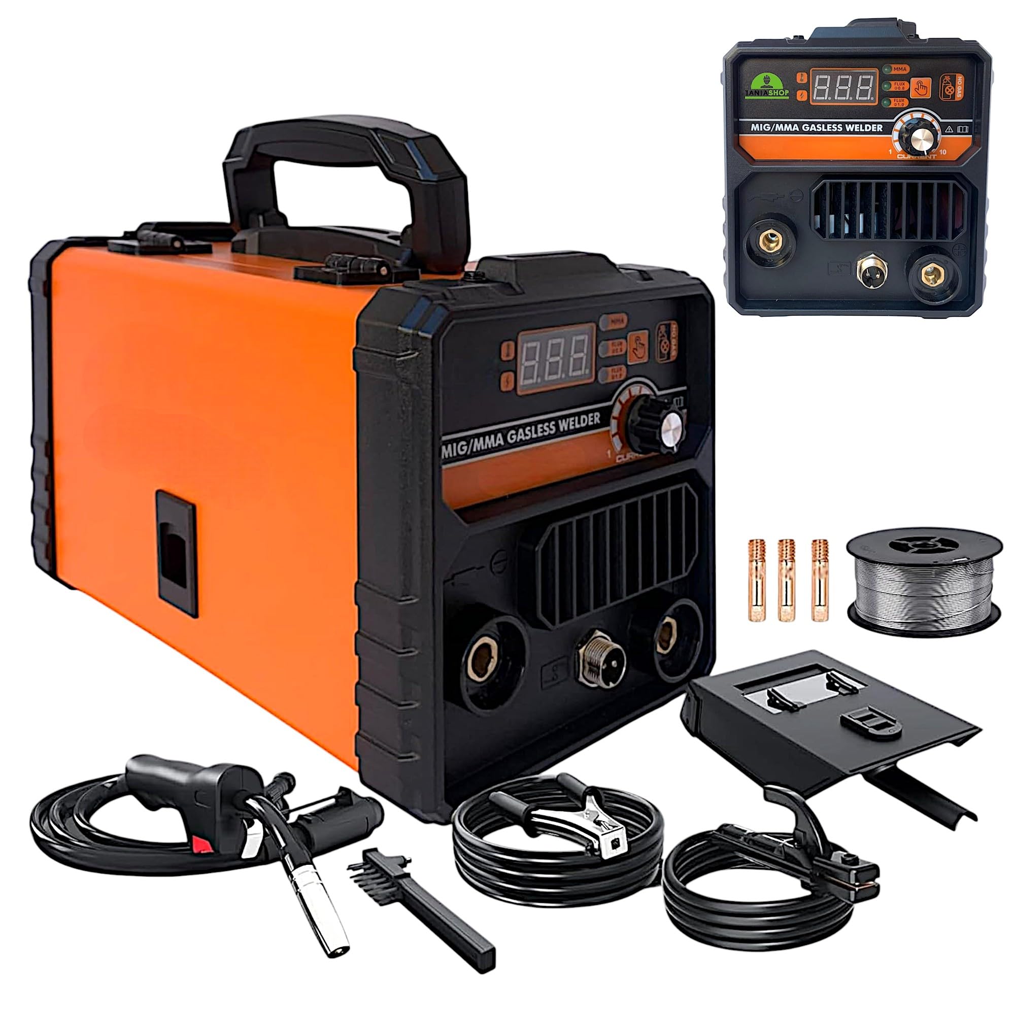 Saldatrice Portatile MIG 120A GEARLASSO 110V | No Gas Flux Core | Kit Completo Con Maschera E Guanti