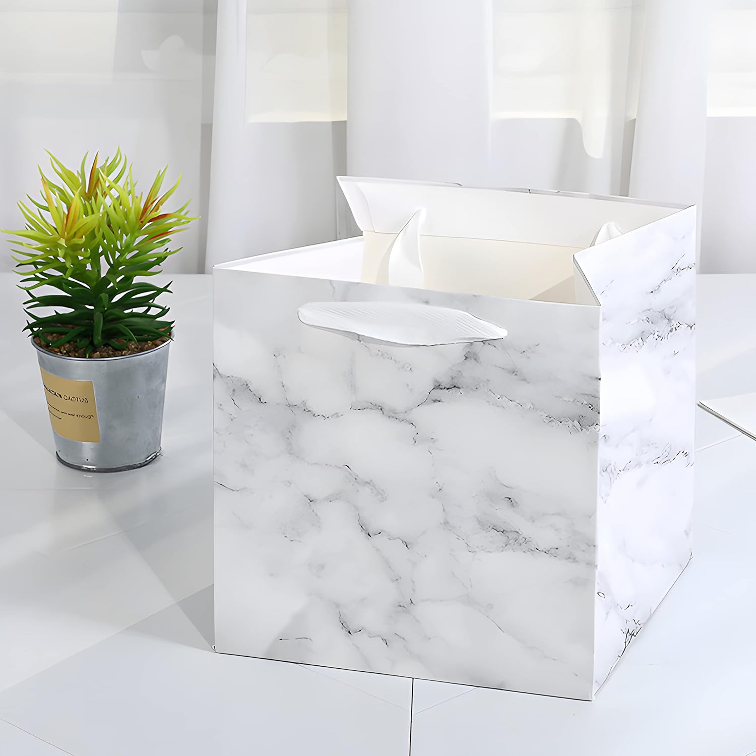 RUIFYRAY Large gift bag, 11.8" Square Reusable Big Boxes with Handle, for Wedding, Birthday, Presents, Father's Day, Thanksgiving, Christmas, New Year's, Holiday Gifts - Image 4