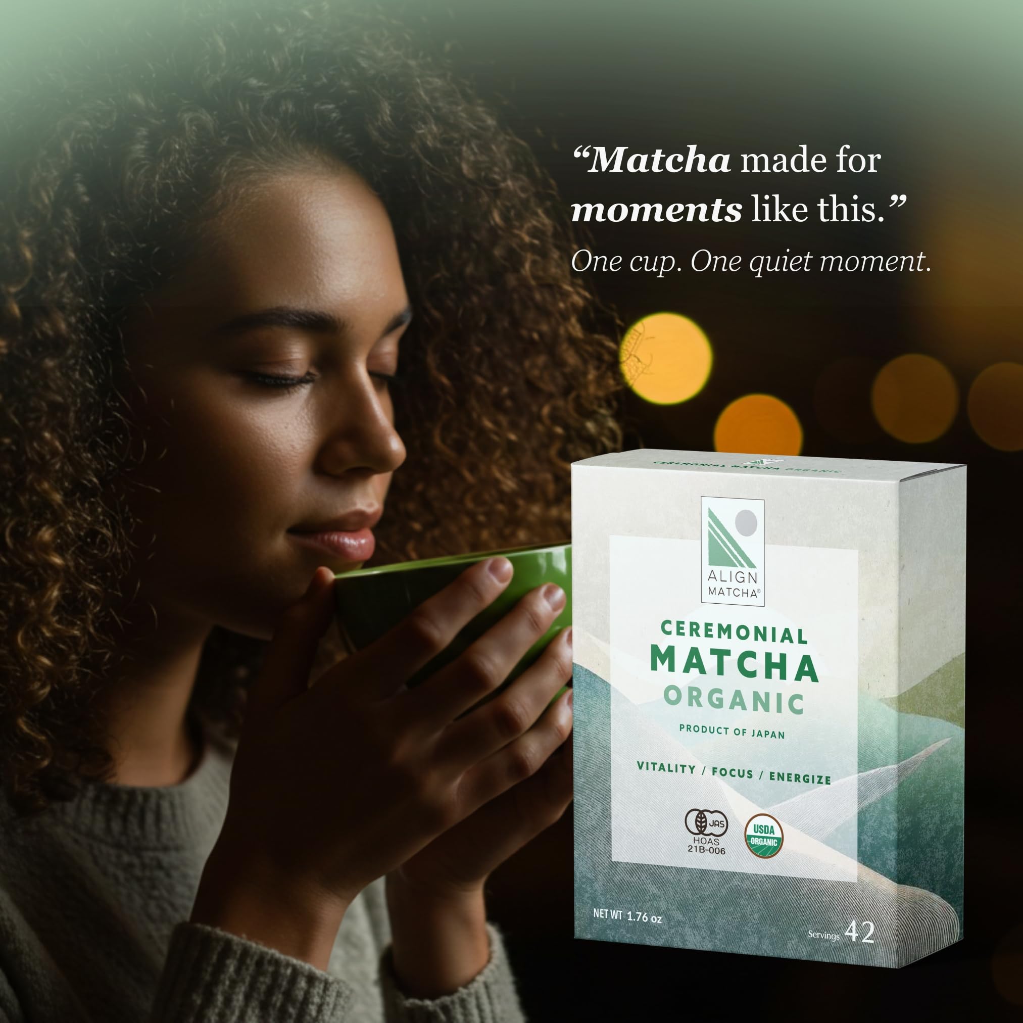 ALIGN MATCHA Ceremonial Organic Matcha Ichibancha First Tea calm ritual sourced from Japan 50 g 42 servings — view 4