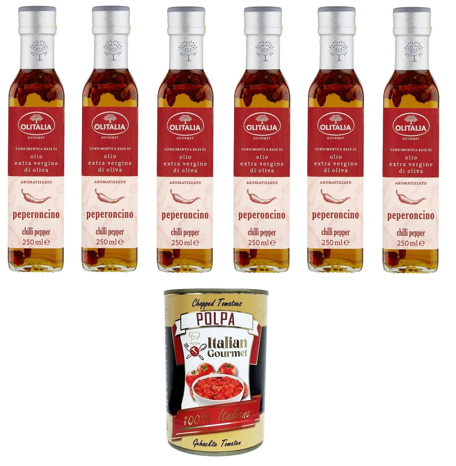 Italian Gourmet olio extravergine al peperoncino natives Olivenöl 6 x 250ml
