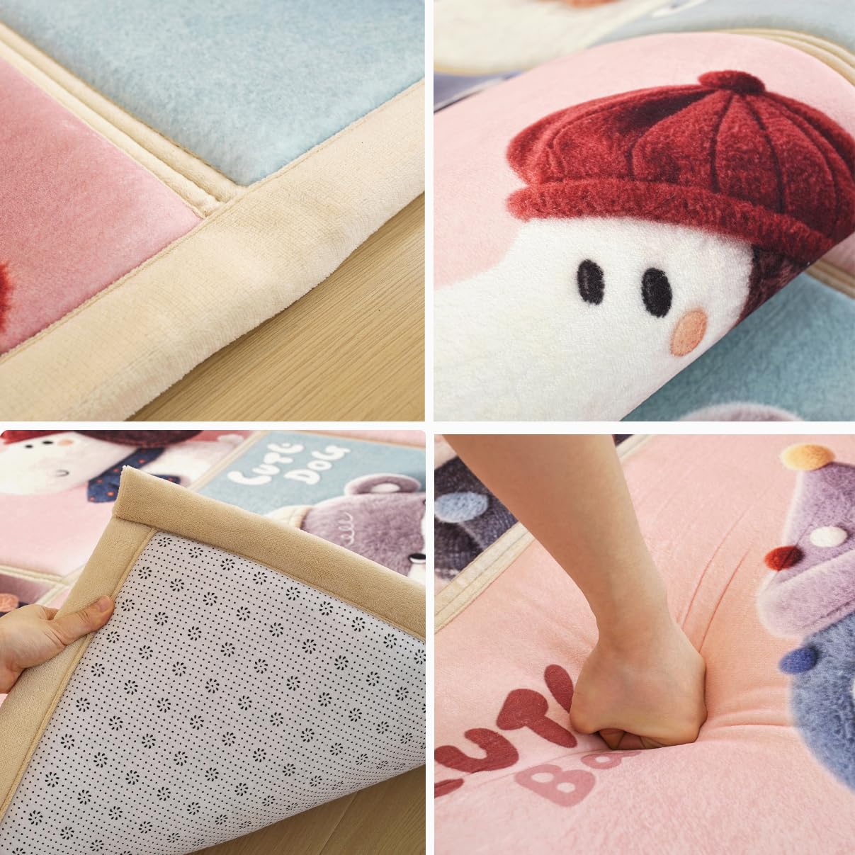 Tappetino da gioco per bambini pavimento, tappeto per area tummy time