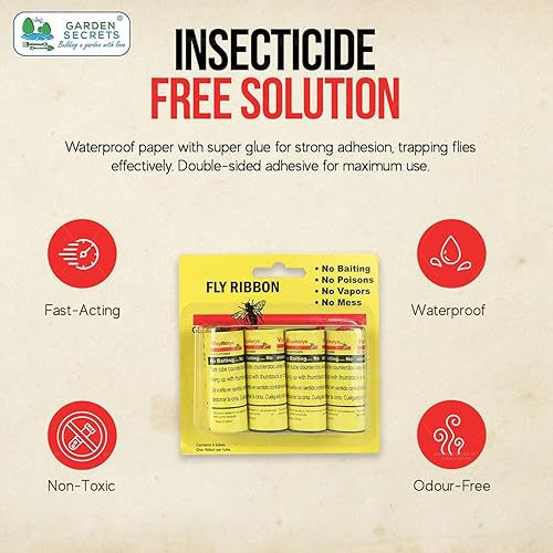 Miniatura 8 de GARDEN SECRETS Insecto insecto mosca pegamento atrapador de papel trampa cinta moscas pegajosas 16 rollos